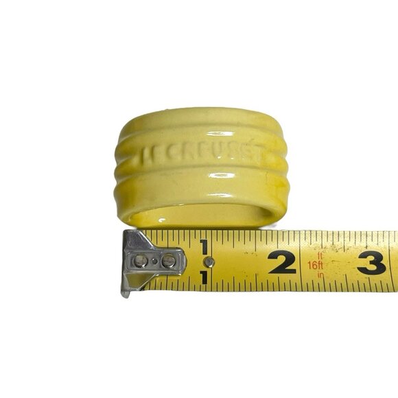Le Creuset Set Of 6 Yellow Soleil Stoneware Napkin Rings - Picture 6 of 6